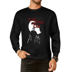Over the moon shadow Ogami Itto and Daigoro Lone wolf and Cub manga Sh European Size Pullover Sweater