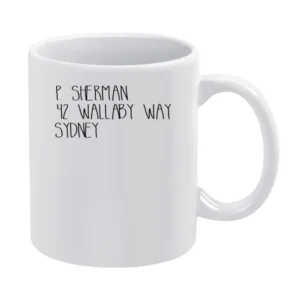 P Sherman 42 Wallaby Way Sydney Fun Finding Nemo Movie Quote Tee Shirt White Mug