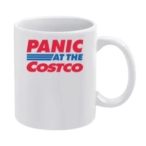 Panic At The Costco Funny Coronavirus Parody White Mug