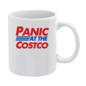 Panic At The Costco Funny Pandemic Covid Stock Up Graphic Crew Crewnec White Mug
