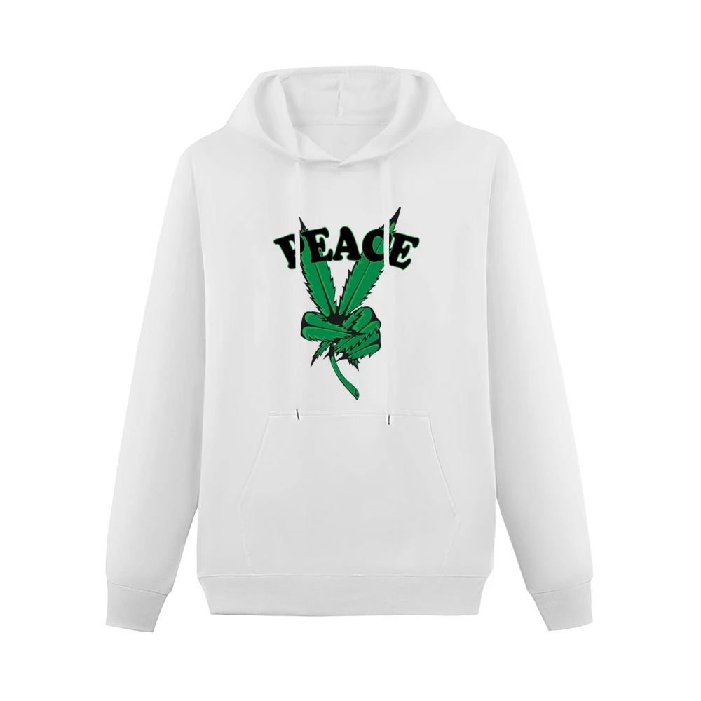 Peace Cannabis Leaf Fun Graphic Tee Shirt Men Hoodie With Pocket