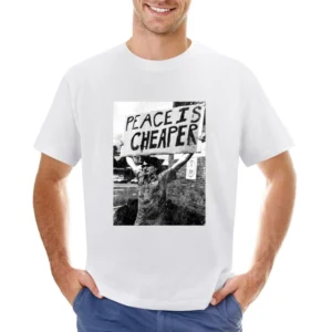 Peace Is Cheaper Vintage Distressed Cool Protest End War Violence Grap Asian Size Men T-Shirt