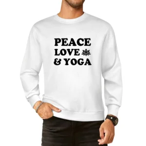 Peace Love And Yoga Fun Spiritual Yogi Graphic Lotus Tee Shirt European Size Pullover Sweater