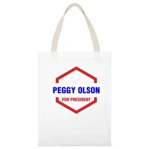Peggy Olson For President 2016 Mad Men TV Show White Canvas Tote Shopping Bag