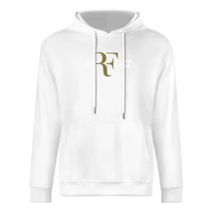 Perfect Roger Federer White And Gold Wimbledon US Open Swiss Tennis Ch European Size Men Hoodie