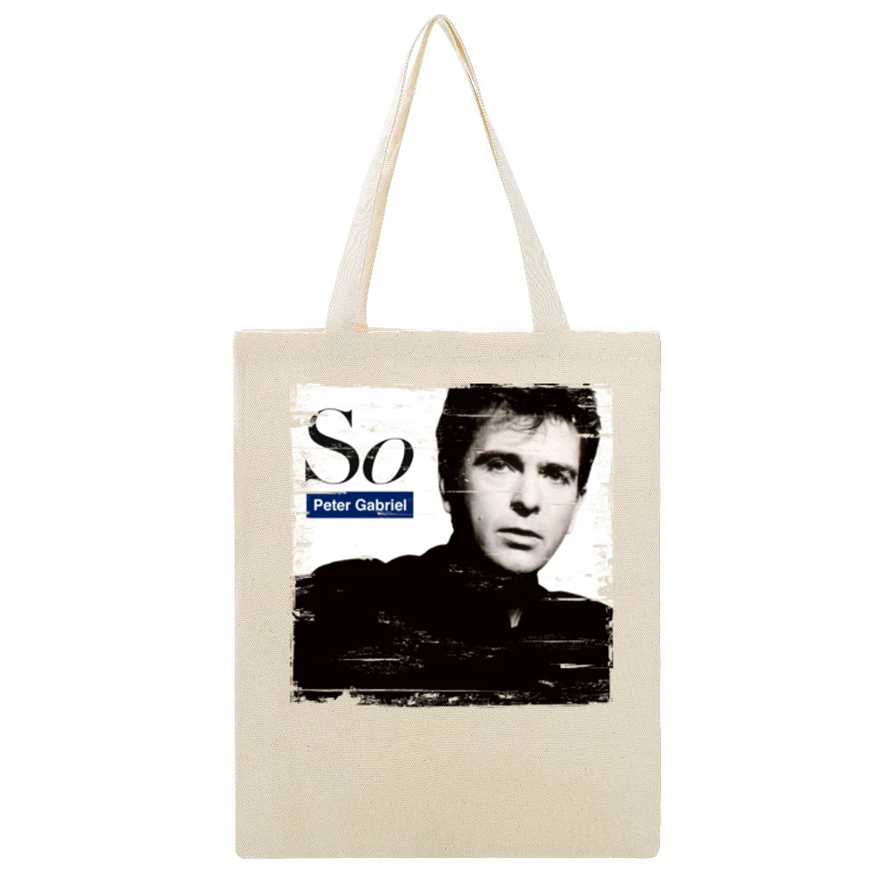 Peter Gabriel So Album Cover Distressed Image Beige Canvas Tote Shopping Bag