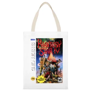 Phantasy Star Iv Sega Genesis Old School Retro Video Game Fan Distress White Canvas Tote Shopping Bag