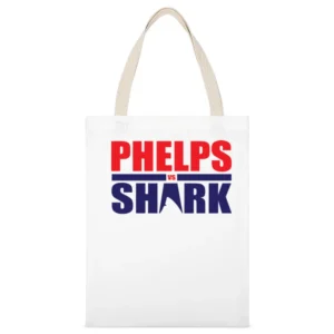 Phelps Vs Shark Week Discovery Channel Great White Race Trending T Shi White Canvas Tote Shopping Bag