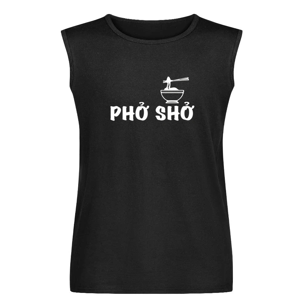 Pho Sho Funny Vietnamese Noodle Soup Graphic Food Lover Men Sleeveless T-Shirt