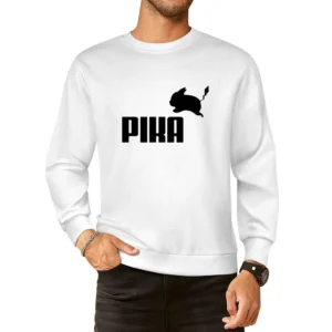 Pika Pikachu Pokemon Go Funny Puma Parody Graphic Anime European Size Pullover Sweater