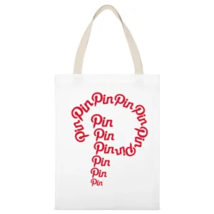 Pin Pin Pin Fun Pinning Pinterest P Love Popular Social Media Graphic White Canvas Tote Shopping Bag