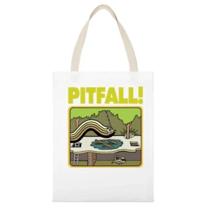 Pitfall Atari White Canvas Tote Shopping Bag
