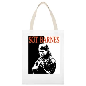 Platoon Barnes War Movie White Canvas Tote Shopping Bag