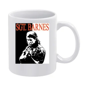 Platoon Barnes War Movie White Mug