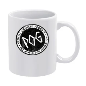 Pog World Pog Federation Fun Retro Vintage Game Graphic Distressed Tee White Mug