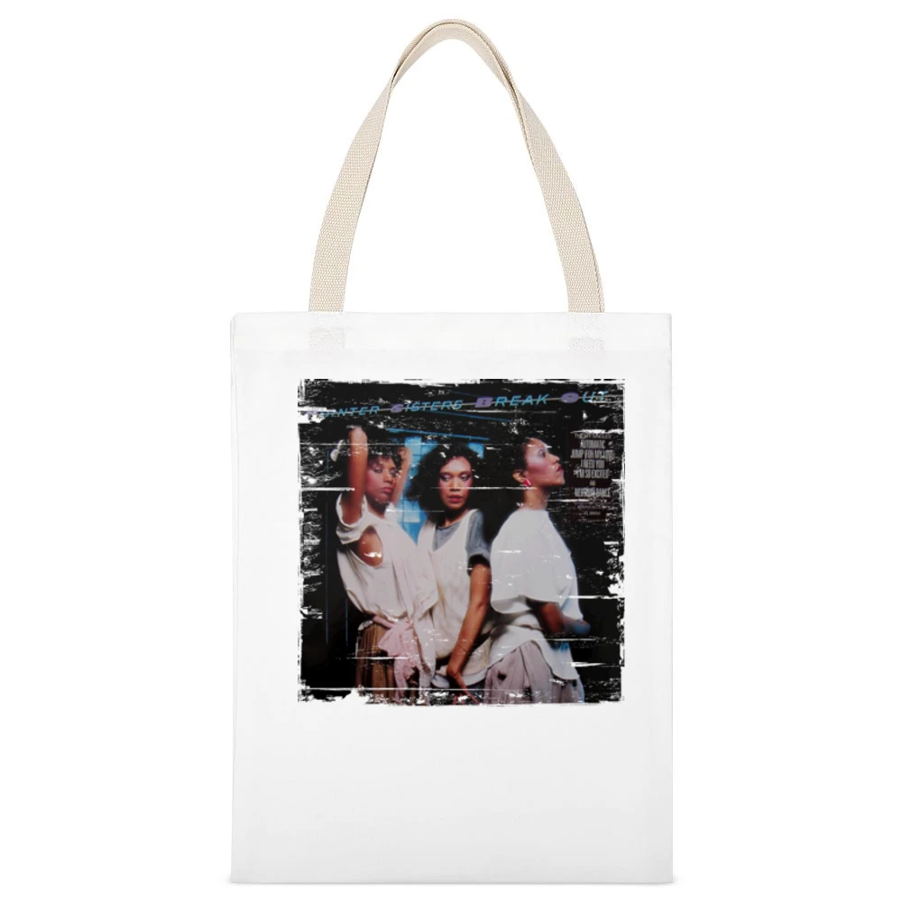 Pointer Sisters Break Out Album Cover Distressed Image White Canvas Tote Shopping Bag