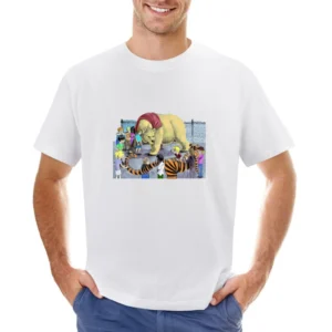 Pooh vs Hobbes Asian Size Men T-Shirt