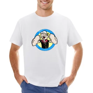 Popeye Fun Cool Vintage Style Sailor Distressed Graphic Retro Tv Show Asian Size Men T-Shirt