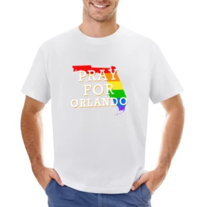 Pray For Orlando Florida Support LGBT Love Graphic Asian Size Men T-Shirt