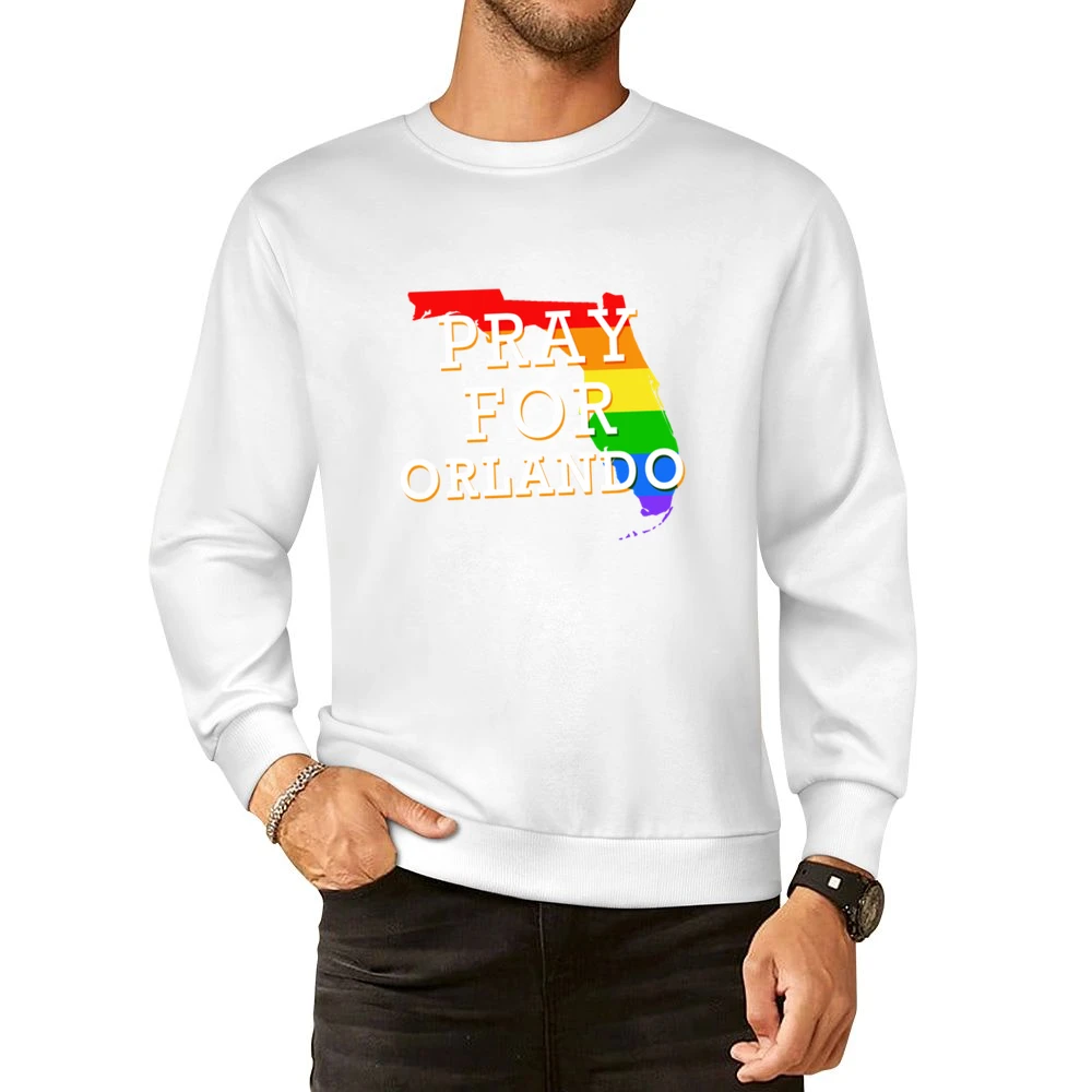 Pray For Orlando Florida Support LGBT Love Graphic European Size Pullover Sweater