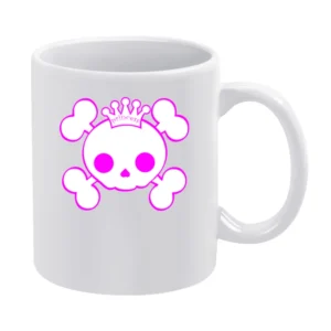Princess pirate jolly roger cross bones with crown White Mug