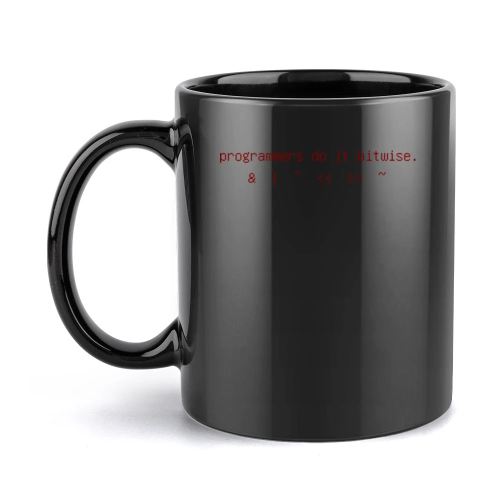 Programmers do it bitwise funny geek nerd computer tech Black Mug