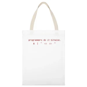 Programmers do it bitwise funny geek nerd computer tech White Canvas Tote Shopping Bag