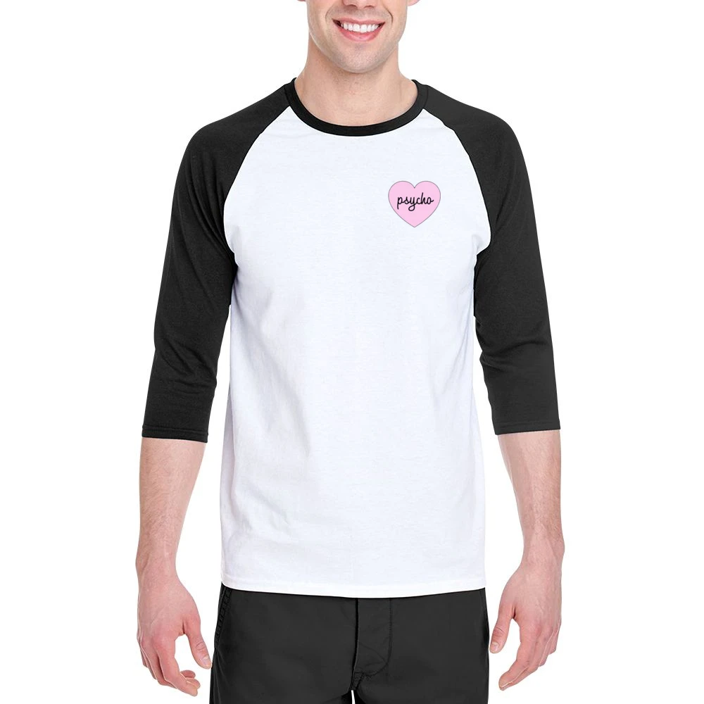 Psycho Heart Instagram Sticker Graphic Ladies Men 3/4 Sleeve T-Shirt