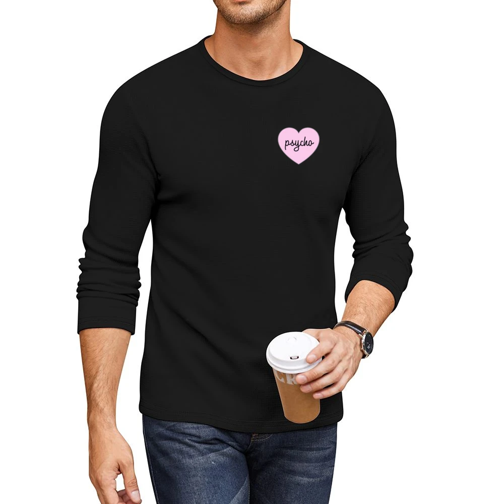 Psycho Heart Instagram Sticker Graphic Ladies Men CrewNeck Long Sleeve T-Shirt