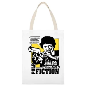 Pulp Fiction Eziekiel Quote White Canvas Tote Shopping Bag