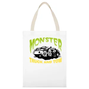 Pulp Fiction Monster Tow Truck White Canvas Tote Shopping Bag