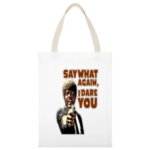 Pulp Fiction Tshirt White Canvas Tote Shopping Bag
