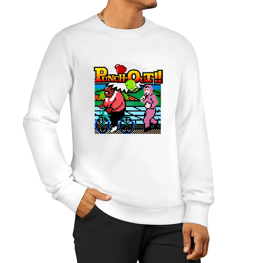 Punch Out Video Game Retro 80s Men Pullover Sweatshirt
