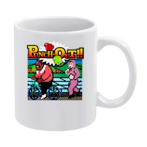 Punch Out Video Game Retro 80s White Mug