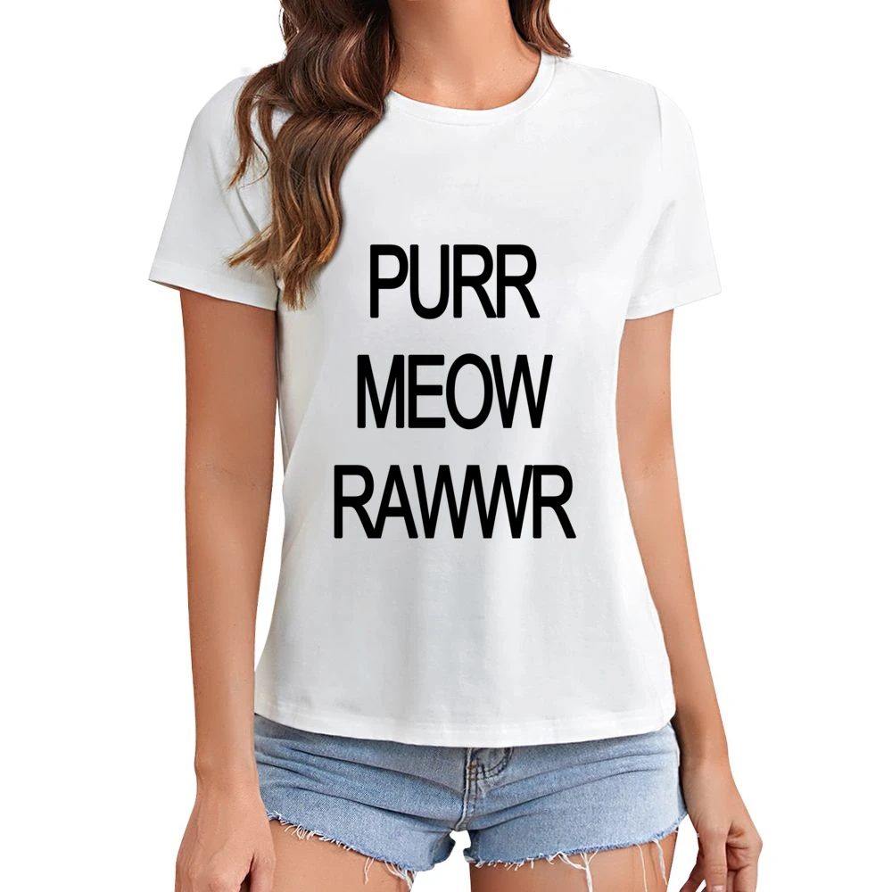 Purr Meow Rawwr Cat Progression Asian Size Women Ladies T-shirt