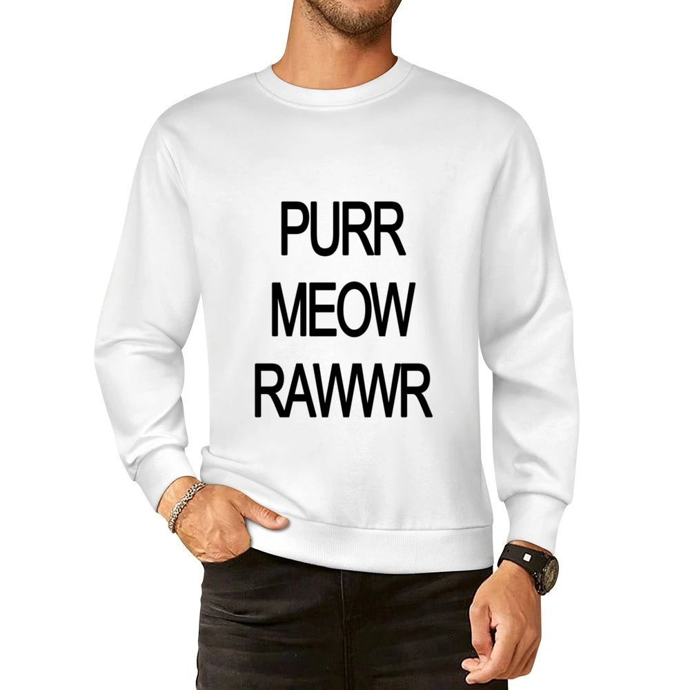 Purr Meow Rawwr Cat Progression European Size Pullover Sweater