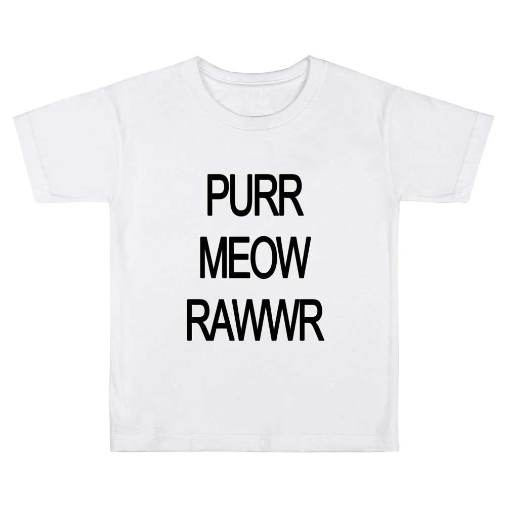 Purr Meow Rawwr Cat Progression Kids Boys Girls T-Shirt