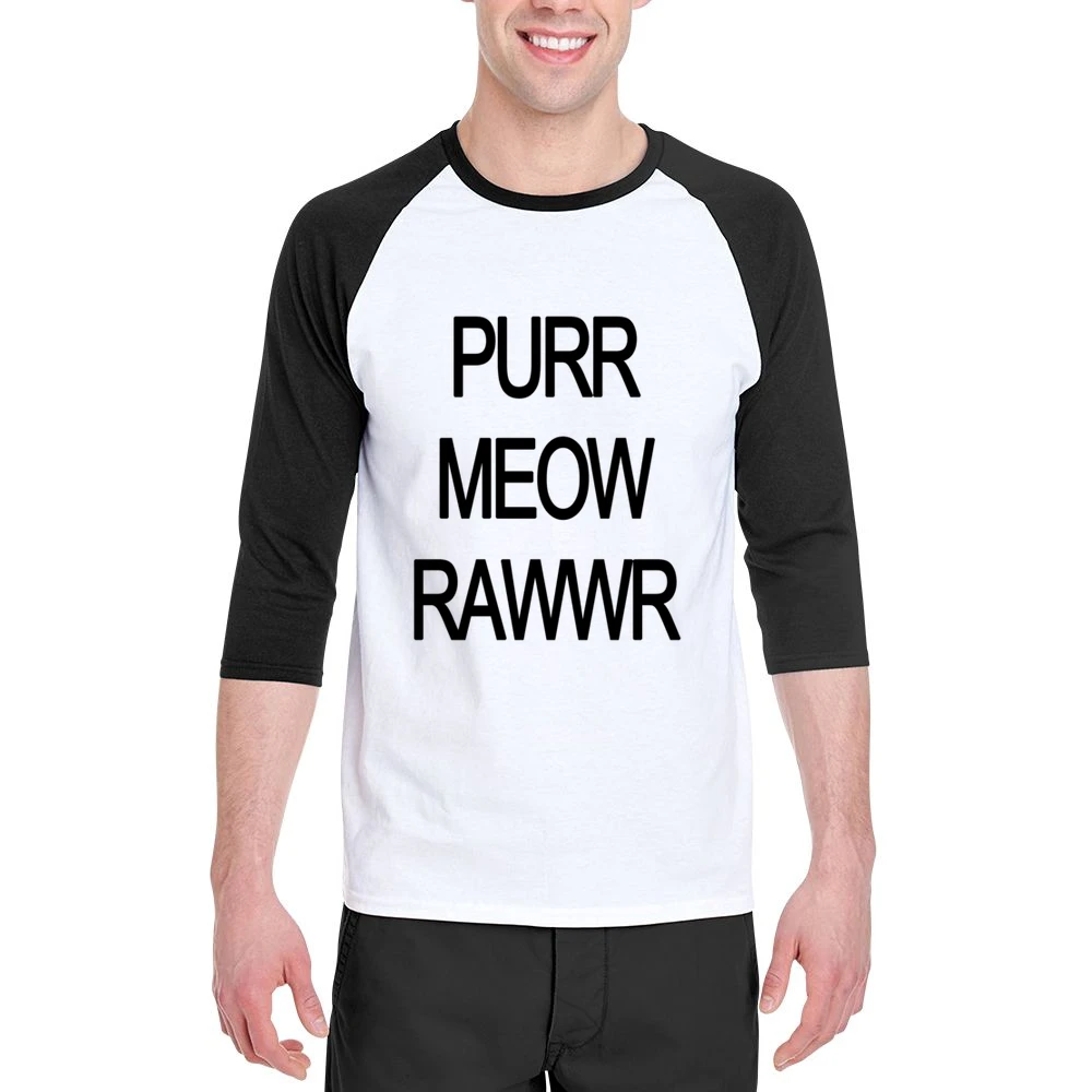 Purr Meow Rawwr Cat Progression Men 3/4 Sleeve T-Shirt