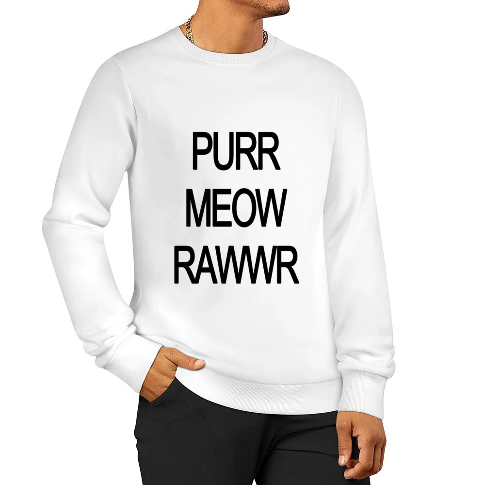 Purr Meow Rawwr Cat Progression Men Pullover Sweatshirt