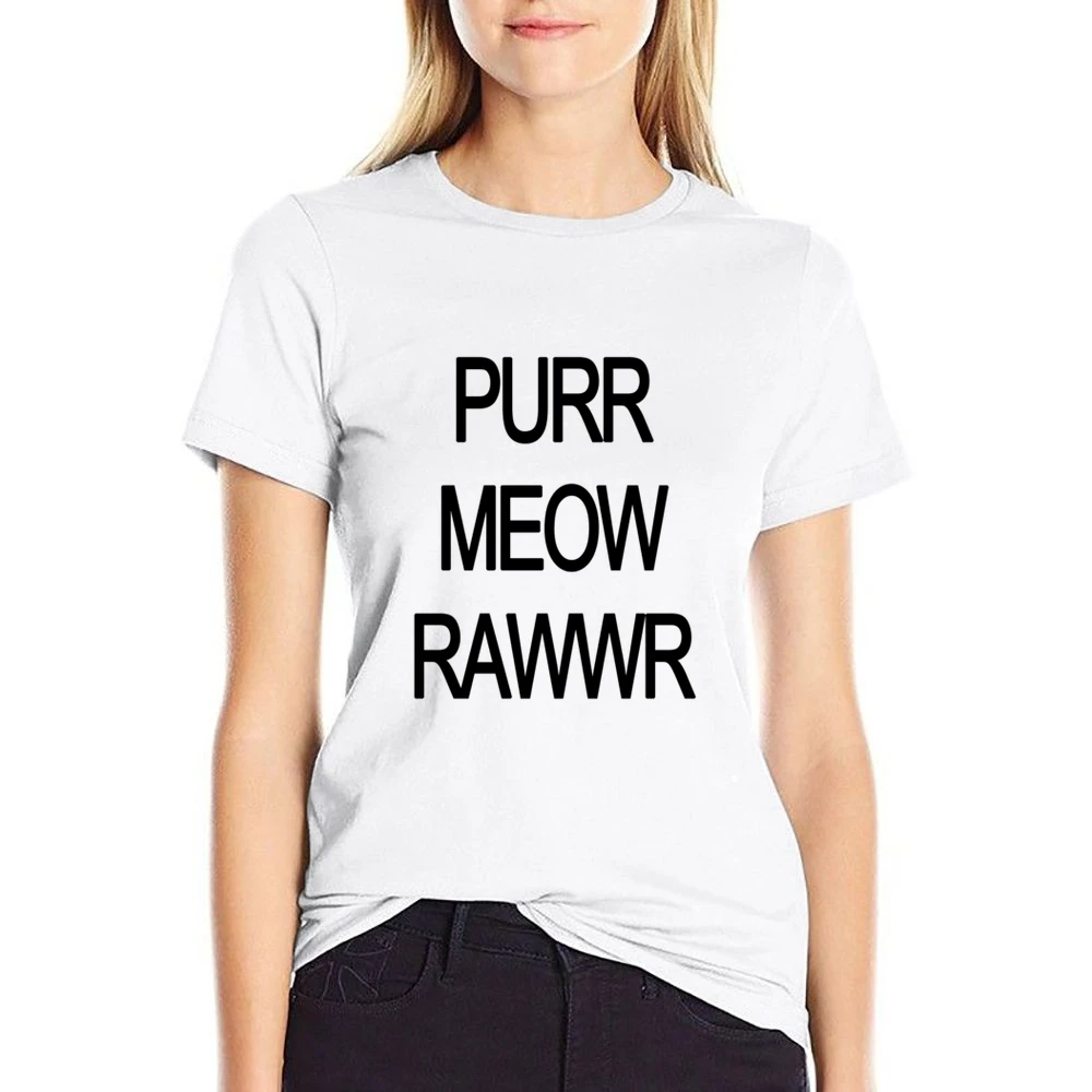 Purr Meow Rawwr Cat Progression US Size Women Ladies T-shirt