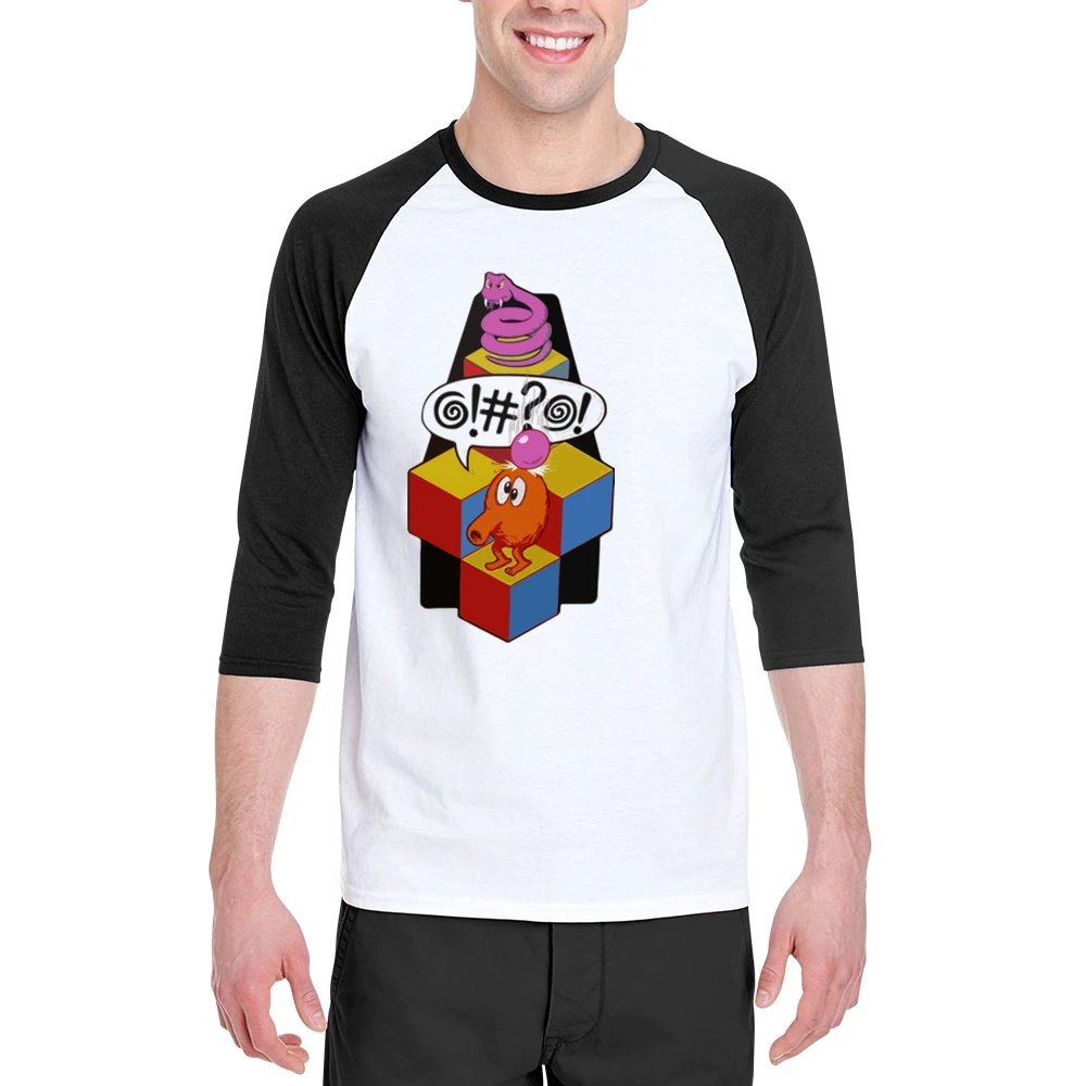 Q-Bert video game Men 3/4 Sleeve T-Shirt