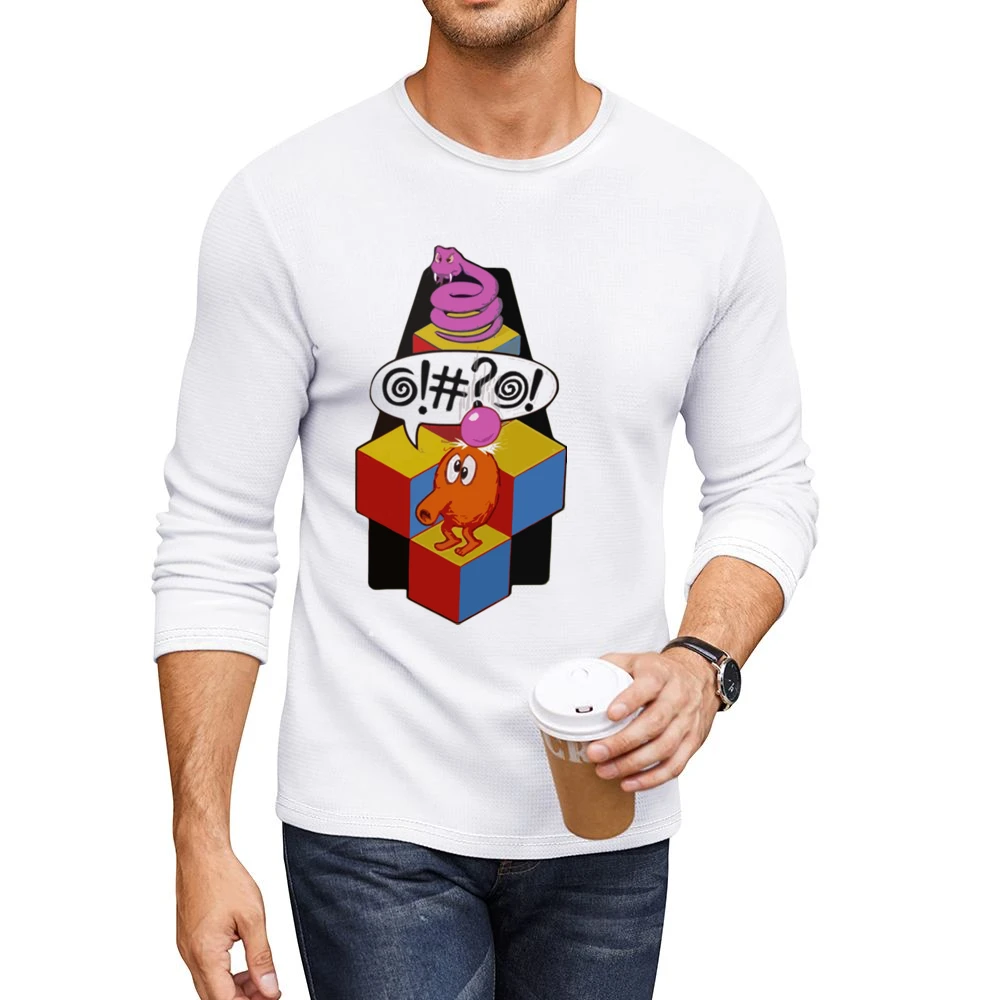 Q-Bert video game Men CrewNeck Long Sleeve T-Shirt