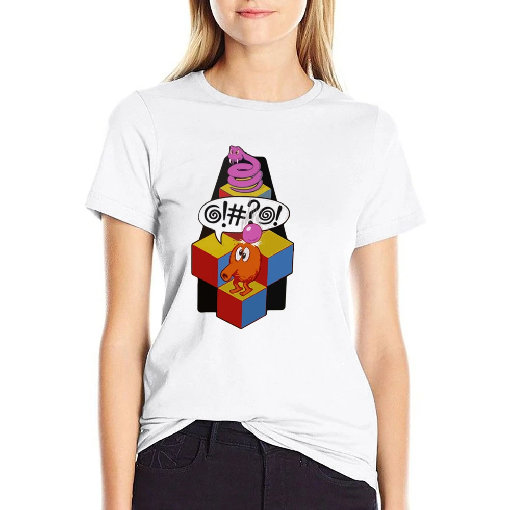 Q-Bert video game US Size Women Ladies T-shirt