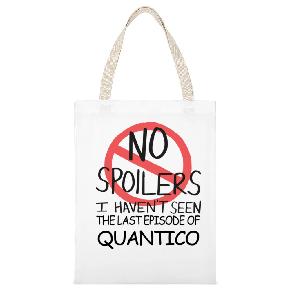 Quantico No Spoilers Last Episode Tv Funny White Canvas Tote Shopping Bag
