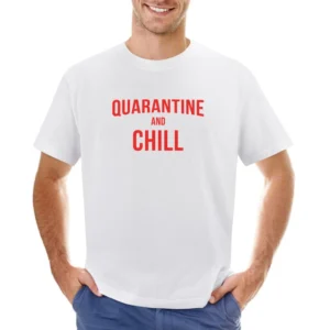 Quarantine And Chill Funny Netflix Parody Covid-19 Coronavirus Asian Size Men T-Shirt