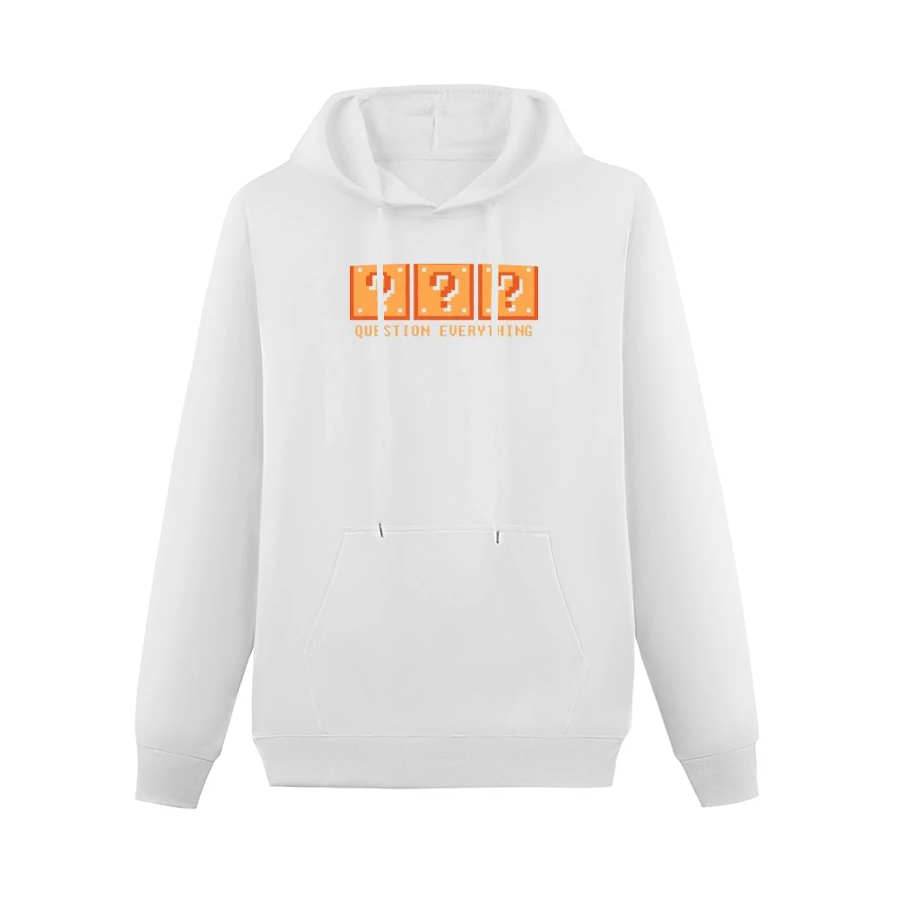 Question Everything Mario Retro Video Game 80s Men Hoodie With Pocket