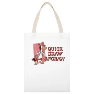 Quick Draw Mcgraw Fun Cool Vintage Style Distressed Graphic Retro Tv S White Canvas Tote Shopping Bag