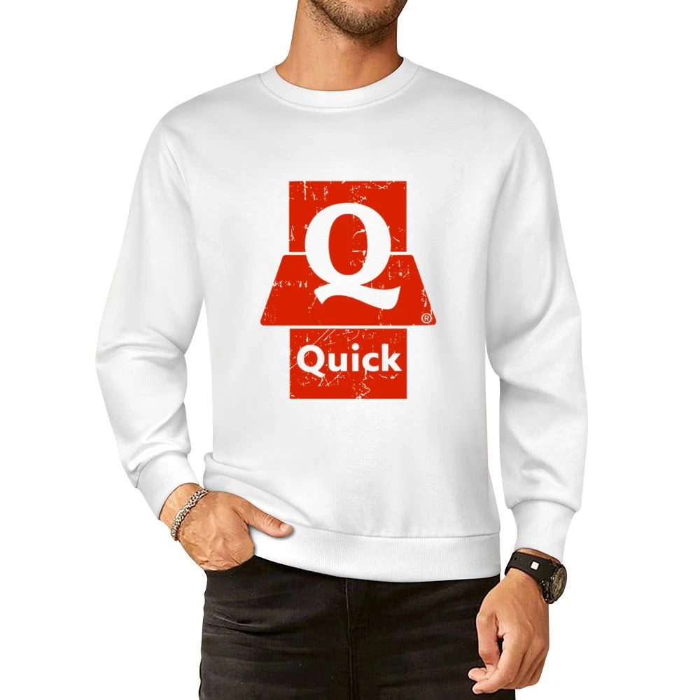 Quick Fast Food Restaurant Distressed Look European Size Pullover Sweater