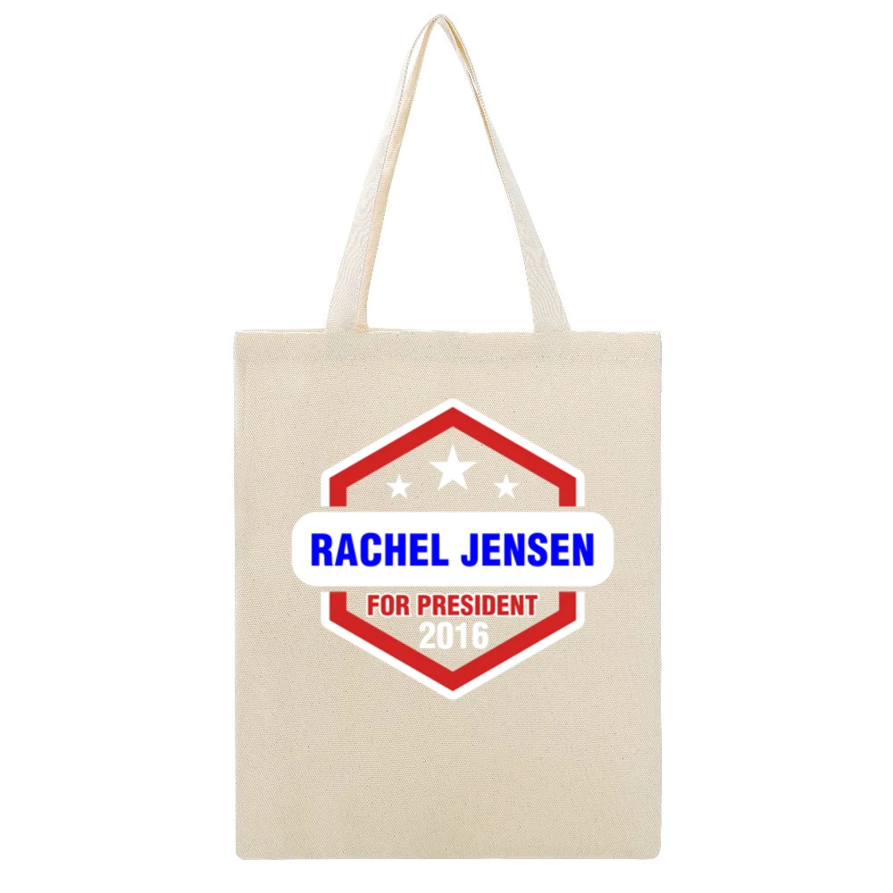 Rachel Jensen For President 2016 The Red Road TV Show Beige Canvas Tote Shopping Bag