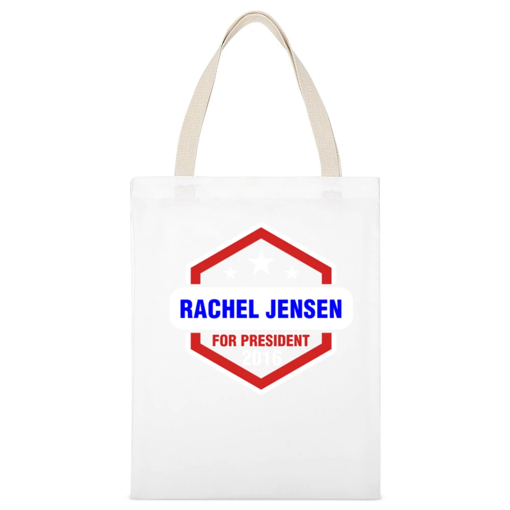 Rachel Jensen For President 2016 The Red Road TV Show White Canvas Tote Shopping Bag